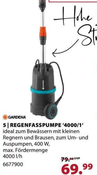 Dehner GARDENA REGENFASSPUMPE '4000/1' Angebot