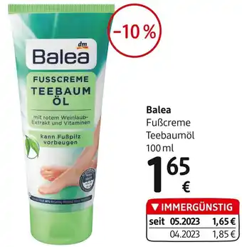 dm Balea Fußcreme Teebaumöl 100 ml Angebot