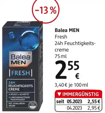dm Balea MEN Fresh 24h Feuchtigkeits- creme 75 ml Angebot