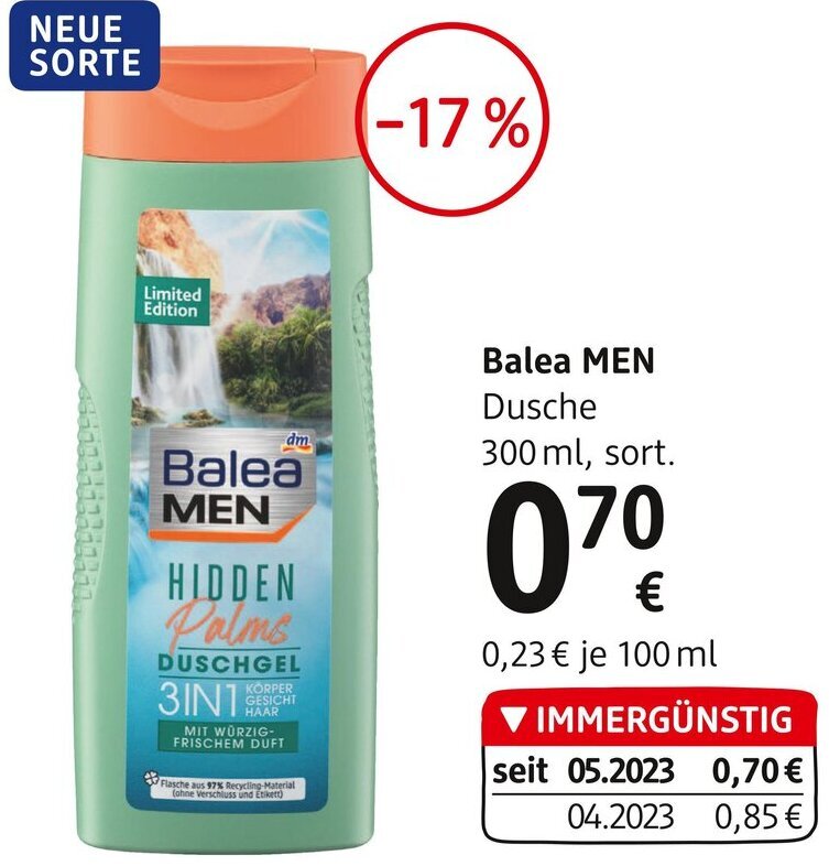 dm Balea MEN Dusche 300 ml, sort. Angebot