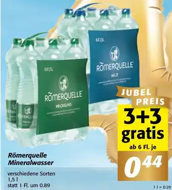 Strasser Markt Römerquelle Mineralwasser verschiedene Sorten 1,5 L Angebot