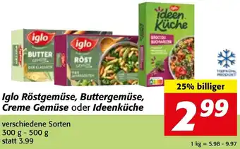 Strasser Markt Iglo Röstgemüse, Buttergemüse, Creme Gemüse oder Ideenküche 300 g- 500 g Angebot