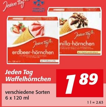 Strasser Markt Jeden Tag Waffelhörnchen verschiedene Sorten 6 x 120 ml Angebot