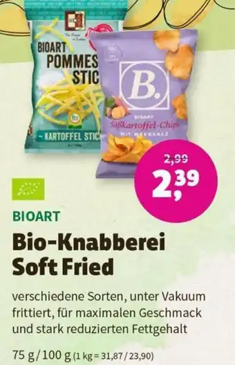 Denn's Biomarkt BIOART Bio-Knabberei Soft Fried 75g/ 100 g Angebot