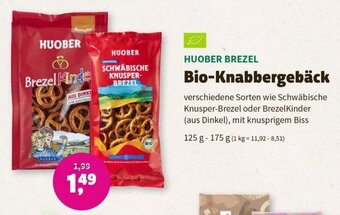 Denn's Biomarkt HUOBER BREZEL Bio-Knabbergebäck 125 g- 175 g Angebot