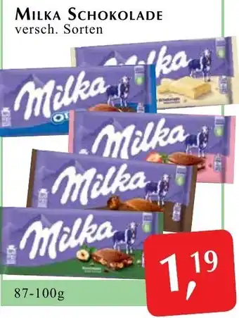 Winkler Markt MILKA SCHOKOLADE versch. Sorten 87-100 g Angebot