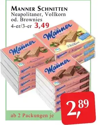 Winkler Markt MANNER SCHNITTEN Neapolitaner, Vollkorn od. Brownies 4-er/3-er Angebot