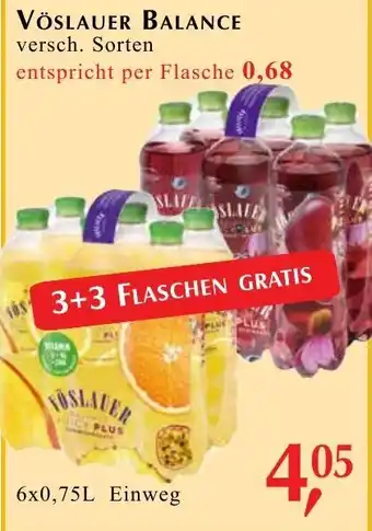 Winkler Markt VÖSLAUER BALANCE versch. Sorten 6x0,75L Einweg Angebot