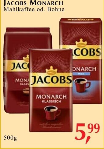 JACOBS MONARCH Mahlkaffee od. Bohne 500 g