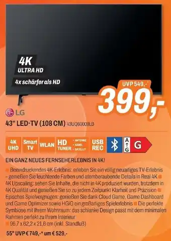 ETech LG 43" LED-TV (108 CM) 43UQ80009LB Angebot