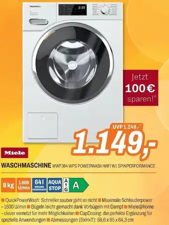 ETech Miele WASCHMASCHINE WWF364 WPS POWERWASH WIFI W1 SPINPERFORMANCE Angebot