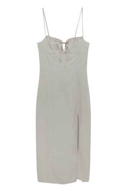 Pull & Bear Rustikales midikleid mit schlitzen Angebot