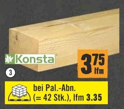Hornbach Kantholz Fichte/Tanne 100 x 100 x 3000 mm Angebot