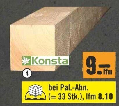 Hornbach Kantholz Fichte/Tanne 100 x 100 x 3000 mm Angebot
