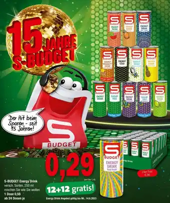 Spar S-BUDGET Energy Drink versch. Sorten, 250 ml Angebot