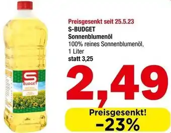 Spar S-BUDGET Sonnenblumenöl 100% reines Sonnenblumenöl, 1 Liter Angebot
