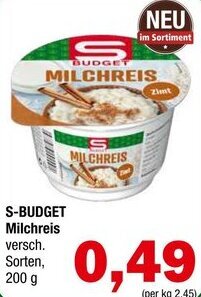 Spar S-BUDGET Milchreis  200 g Angebot