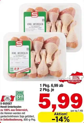 Spar S-BUDGET Hendl Unterkeulen 800-g-Pkg. Angebot