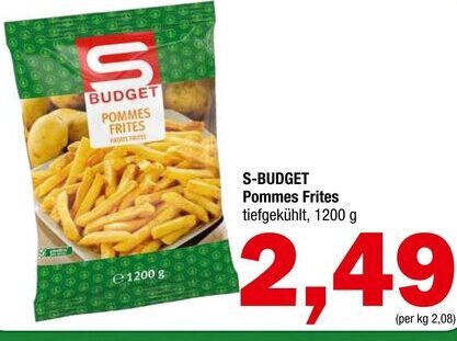 Spar S-BUDGET Pommes Frites tiefgekühlt, 1200 g Angebot