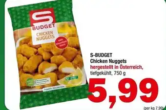 Spar S-BUDGET Chicken Nuggets hergestellt in Österreich, tiefgekühlt, 750 g Angebot