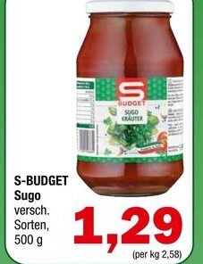 Spar S-BUDGET Sugo versch. Sorten, 500 g Angebot