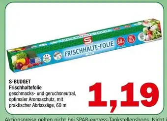 Spar S-BUDGET Frischhaltefolie 60 m Angebot