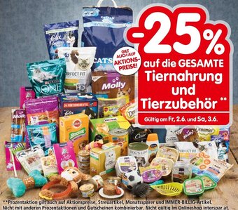 Interspar auf die GESAMTE Tiernahrung und Tierzubehör Angebot