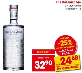 Interspar The Botanist Gin 0,7-Liter-Flasche Angebot