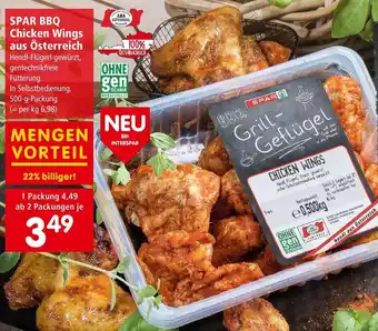 Interspar SPAR BBQ Chicken Wings aus Österreich 500 g Angebot