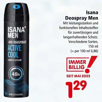 Interspar Isana Deospray Men Angebot