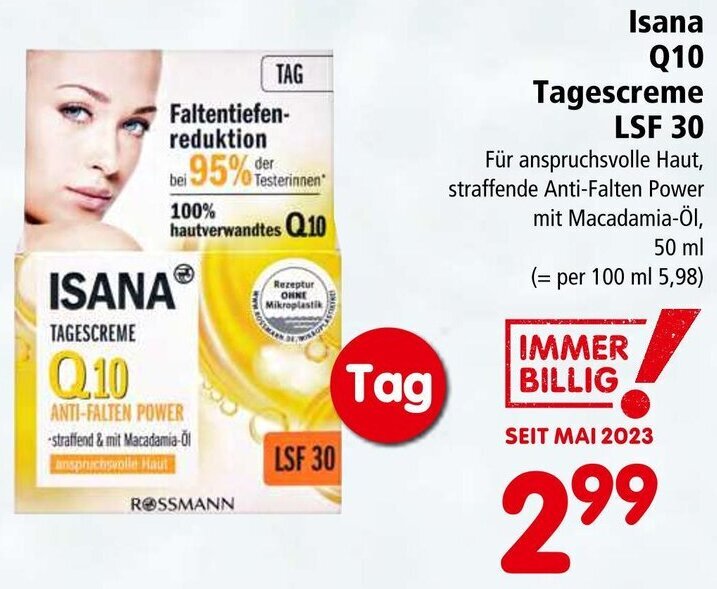 Interspar Isana Q10 Tagescreme LSF 30 50ml Angebot