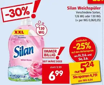 Interspar Silan Weichspüler Verschiedene Sorten, 126 WG oder 130 WG Angebot