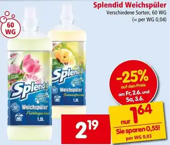 Interspar Splendid Weichspüler Verschiedene Sorten, 60 WG Angebot