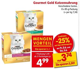 Interspar Gourmet Gold Katzennahrung 8 x 85-g-Packung Angebot