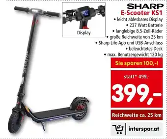 Interspar SHARP E-Scooter KS1 leicht ablesbares Display Angebot