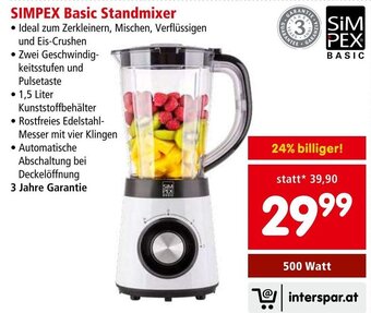 Interspar SIMPEX Basic Standmixer Angebot