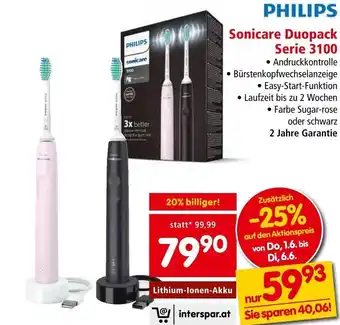 Interspar PHILIPS Sonicare Duopack Serie 3100 Angebot