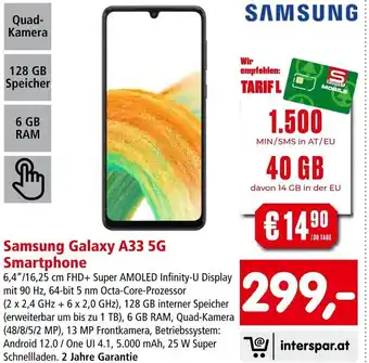 Interspar Samsung Galaxy A33 5G Smartphone Angebot