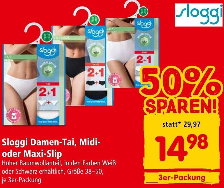 Interspar Sloggi Damen-Tai, Midi- oder Maxi-Slip Angebot