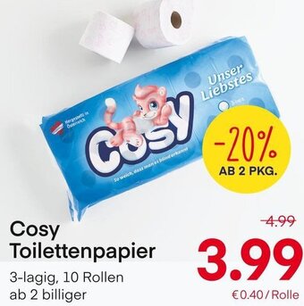 MPreis Cosy Toilettenpapier 3-lagig, 10 Rollen Angebot