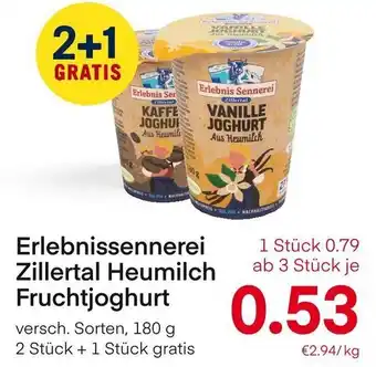 MPreis Erlebnissennerei Zillertal Heumilch Fruchtjoghurt versch. Sorten, 180 g Angebot