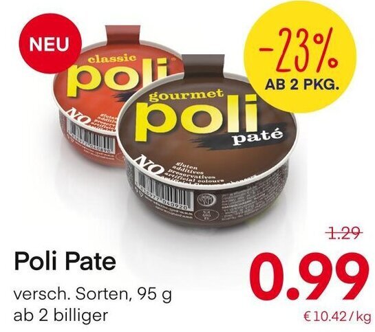 MPreis Poli Pate versch. Sorten, 95 g Angebot