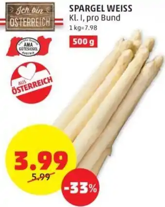 PENNY SPARGEL WEISS Kl. I, pro Bund 1kg Angebot