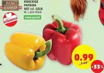 PENNY KNACKIGE PAPRIKA ROT od. GELB Kl. I, pro Stück Angebot