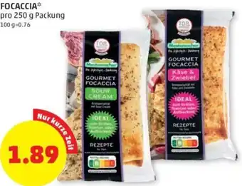 PENNY FOCACCIA* pro 250 g Packung Angebot