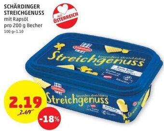 PENNY SCHÄRDINGER STREICHGENUSS mit Rapsöl pro 200 g Becher Angebot