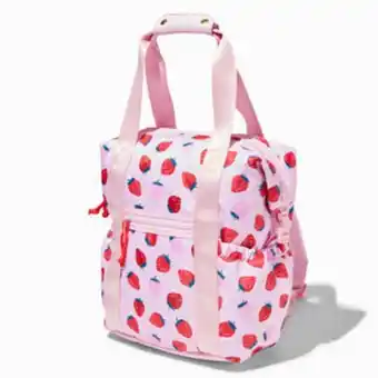 Claire's Strawberry print nylon tote style backpack Angebot