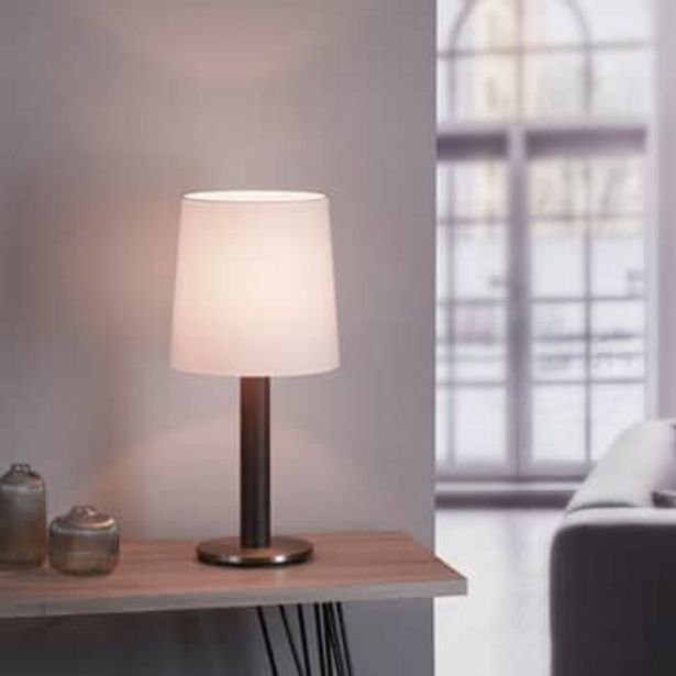 Lampenwelt Rothfels elif tischlampe weiß zylinder eiche dunk. Angebot