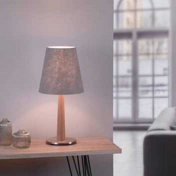 Lampenwelt Lucande elif tischlampe filz, konisch eiche natur Angebot