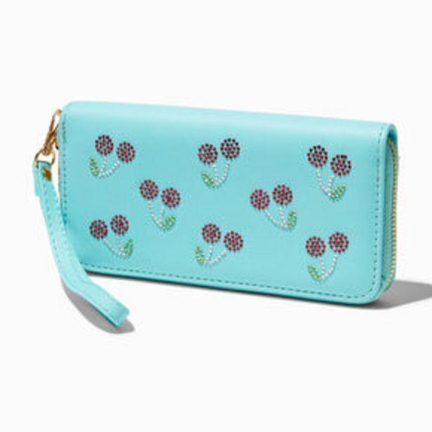 Claire's Embellished cherries blue wristlet wallet Angebot
